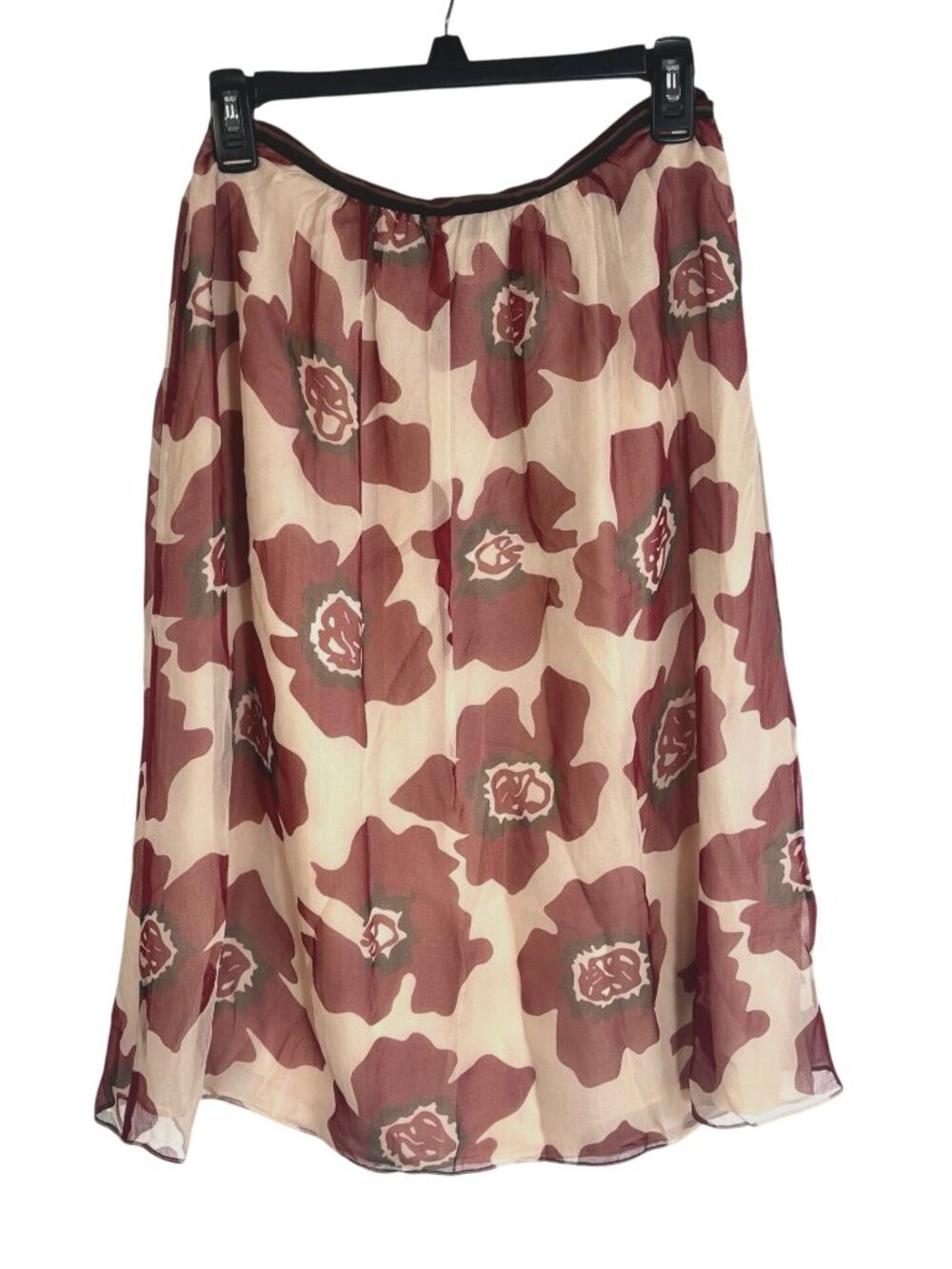 Lida Baday 100% Silk Skirt Sz 4 Floral